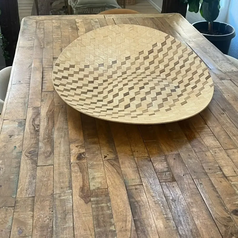 00's IKEA Sweden Bamboo XXL Tray Design by Nicolas Cortolezzi Modern Geometric